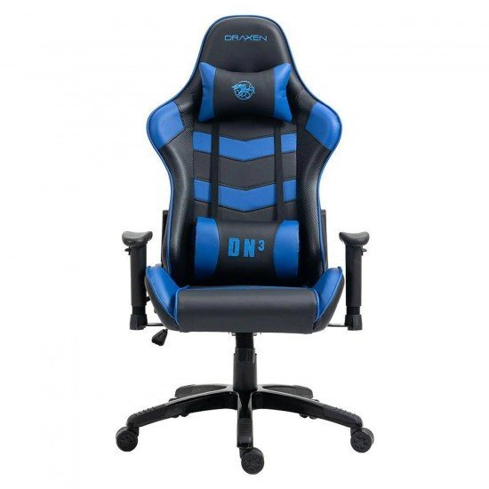 Cadeira Gamer Draxen Ergonômica Giratória Azul e Preta - DN3