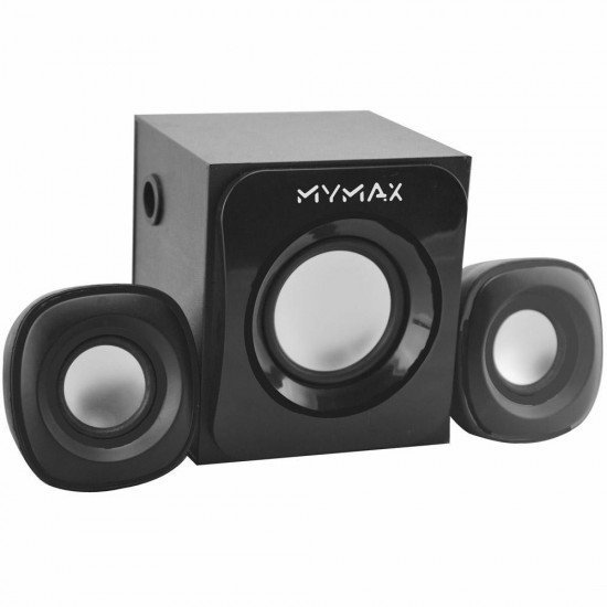 Caixa De Som Mymax, Subwoofer 2.1 7w RMS, USB, Preto