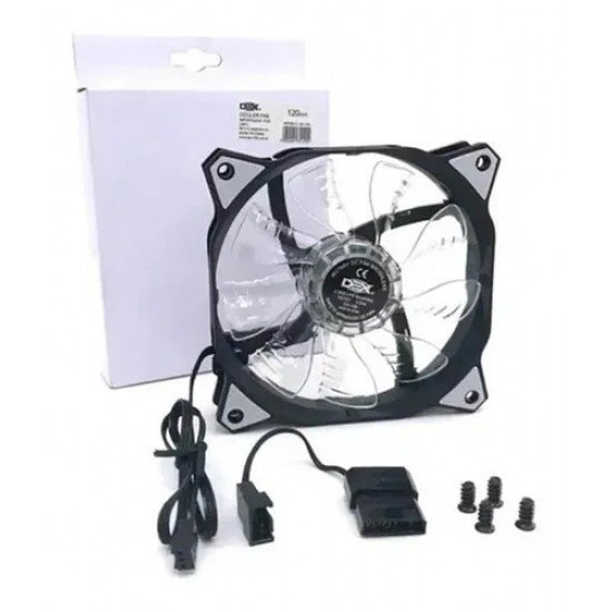 Cooler Fan Dex DX-12B, LED Branco, 120mm, Gabinete Ventoinha