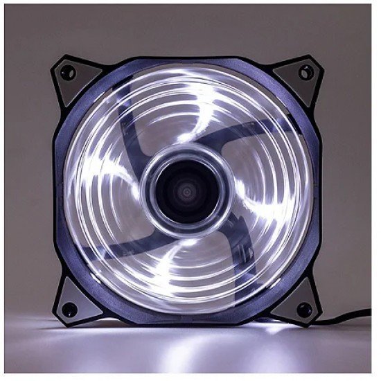 Cooler Fan Dex DX-12B, LED Branco, 120mm, Gabinete Ventoinha