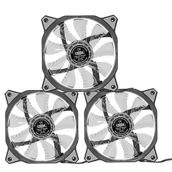 Cooler Fan Dex DX-12B, LED Branco, 120mm, Gabinete Ventoinha