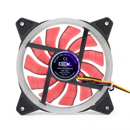 Cooler Fan Dupla Face DEX, DX-12D, Vermelho 30-LED, 120mm, Gabinete Ventoinha