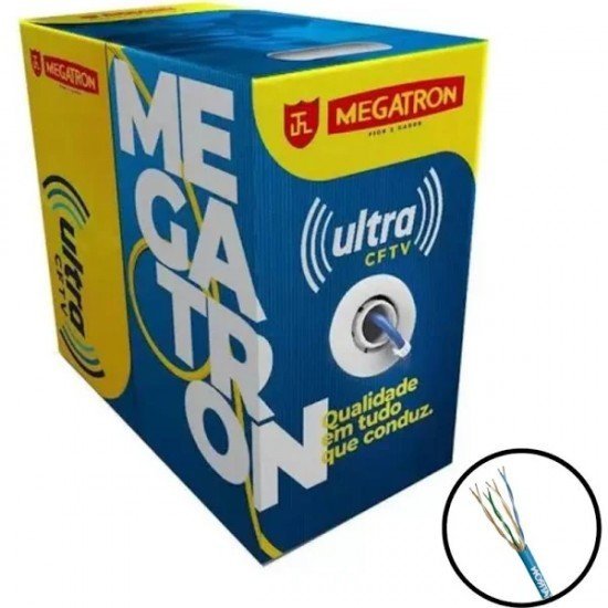 Caixa de Cabo Ultra Megatron CFTV 4PX24AWG CAT5 300m Azul