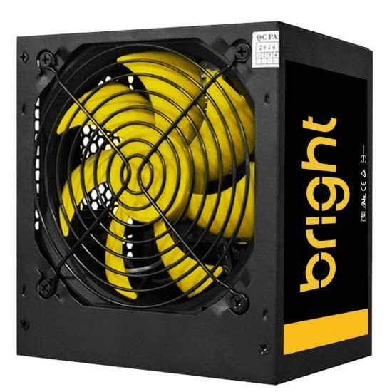 Fonte Para Computador Bright, 550W, Bivolt, Automática Preto e Amarelo - FT001