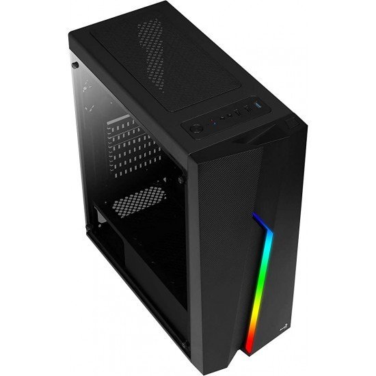 Gabinete Gamer Aerocool - 67990, Bolt Mid Tower, RGB, Lateral em Acrílico