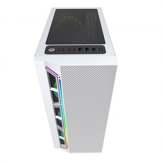 Gabinete Gamer BG033w Bluecase, Lateral em Vidro, Branco