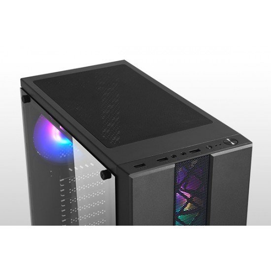 Gabinete Gamer Kronnus 320-2, Lateral Em Vidro Temperado, 3 Fan RGB, USB 3.0 ATX, Preto - KRCH32020G (Sem Fonte)