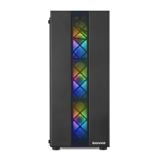 Gabinete Gamer Kronnus 320-2, Lateral Em Vidro Temperado, 3 Fan RGB, USB 3.0 ATX, Preto - KRCH32020G (Sem Fonte)