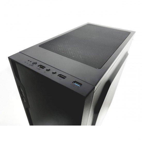 Gabinete Gamer Kronnus 320-18, Lateral Em Vidro, LED RGB, 1 Fan, USB 3.0 ATX, Preto - KRCH32018G (Sem Fonte)