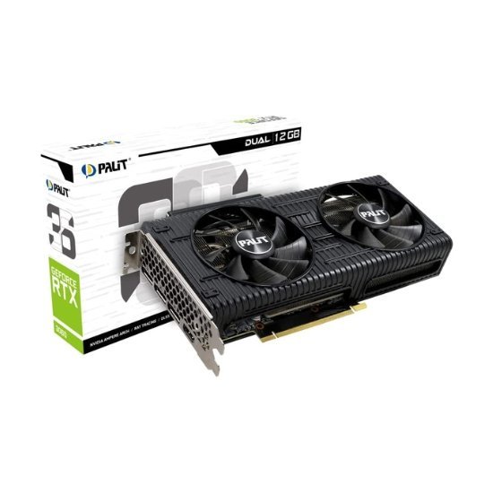 Placa De Video Geforce RTX 3060 12GB, PALIT, GDDR6, 192bit 3-DP HDMI - NE63060019K9-190AD