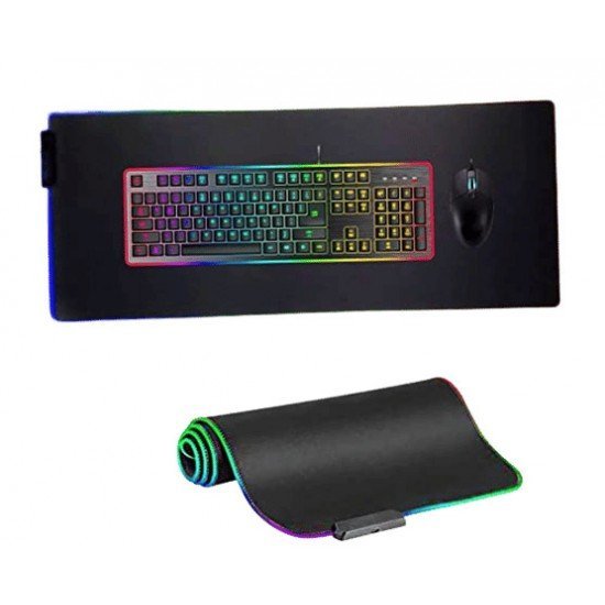 Mouse Pad Gamer Draxen DN-42, 800x300, LED RGB - Preto