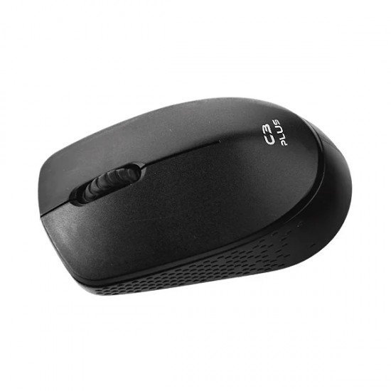 Mouse C3 Plus, M-W17, Sem Fio, 1000DPI, Preto