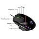 Mouse Gamer Bluecase, BGM-01, 2400DPI, LED RGB