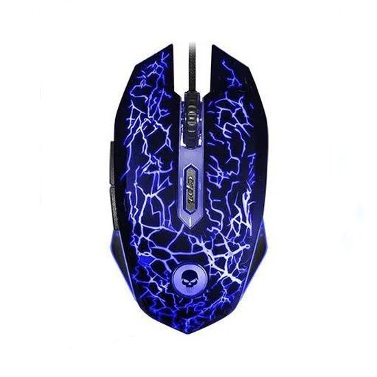 Mouse Gamer Bright Light 0447, USB com LED, 2400DPI, Macro 6 Botões