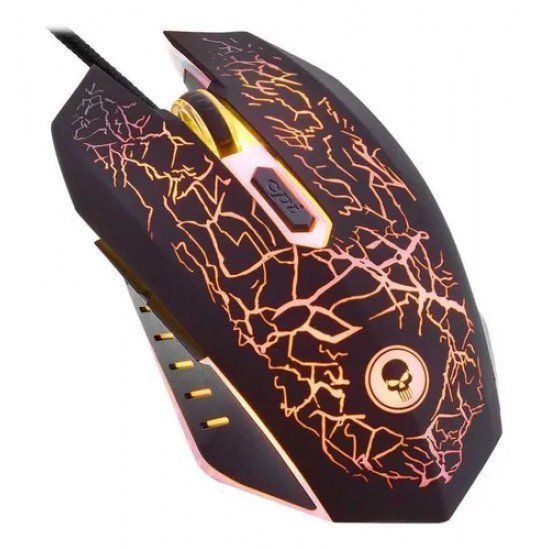 Mouse Gamer Bright Light 0447, USB com LED, 2400DPI, Macro 6 Botões