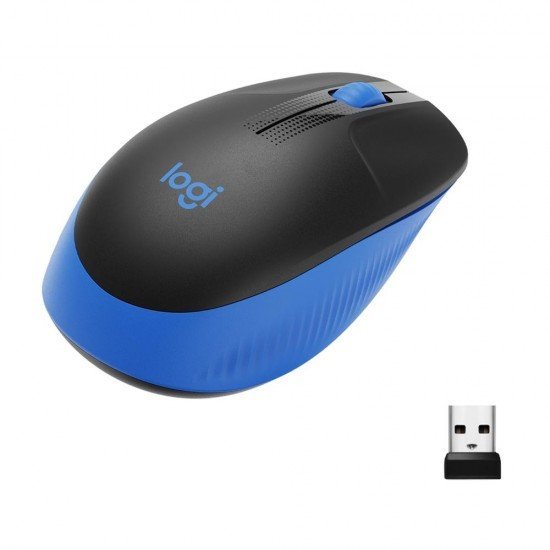 Mouse Logitech, Sem Fio, M190, Ambidestro, Pilha Inclusa, Azul