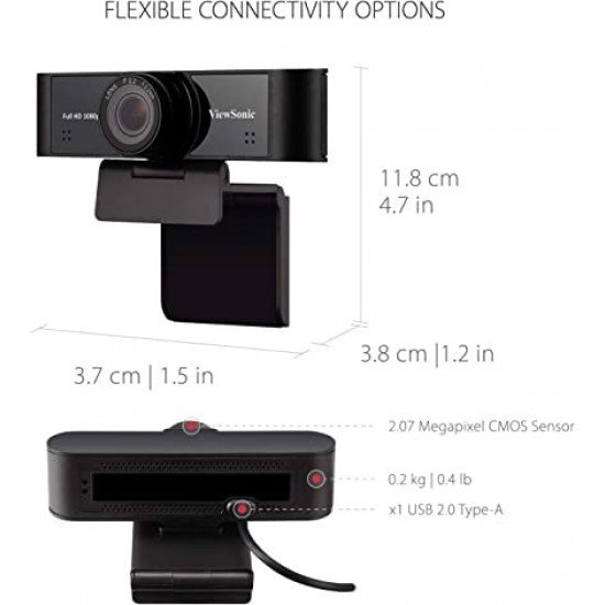 Webcam Viewsonic Com Microfone, VB-CAM-001, Full HD