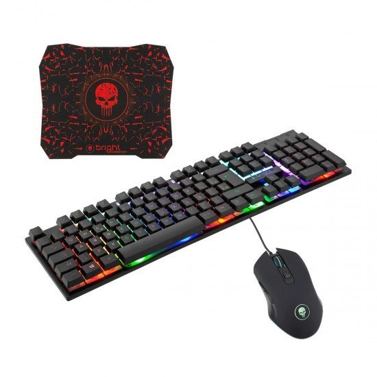 Combo Gamer IV Bright, Teclado ABNT2 + Mouse Com DPI Até 3200 + Mouse Pad Gamer, 0542