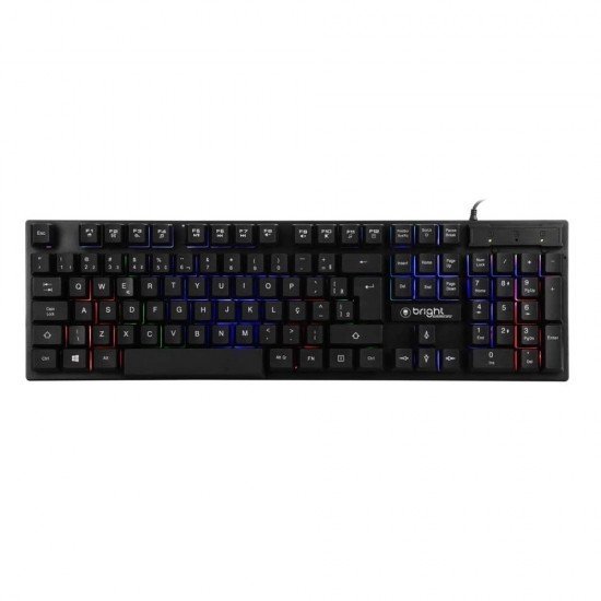 Combo Gamer IV Bright, Teclado ABNT2 + Mouse Com DPI Até 3200 + Mouse Pad Gamer, 0542