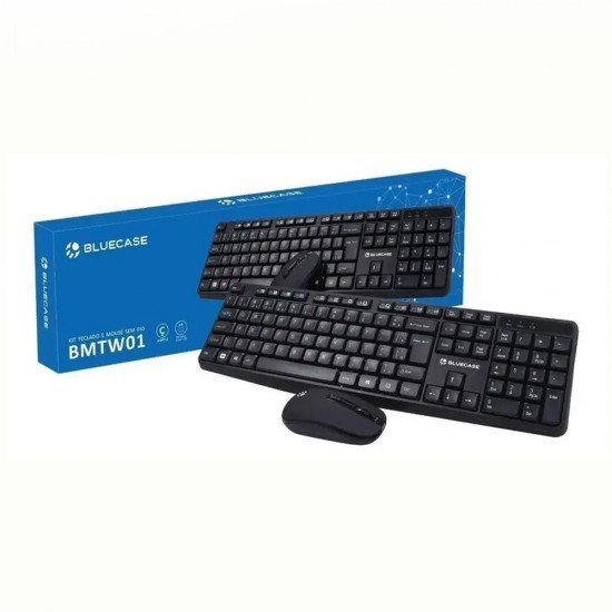 Kit Teclado e Mouse Bluecase, Sem Fio, BMTW01, ABNT2