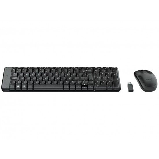 Kit Teclado e Mouse Logitech, Sem Fio, MK220, ABNT2