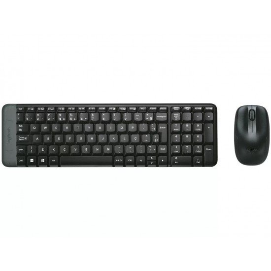 Kit Teclado e Mouse Logitech, Sem Fio, MK220, ABNT2