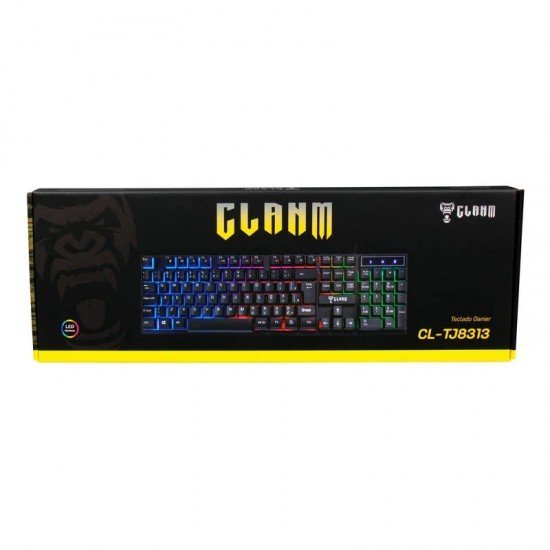 Teclado Gamer Clanm CL-TJ8313, ABNT2 - LED Rainbow, USB